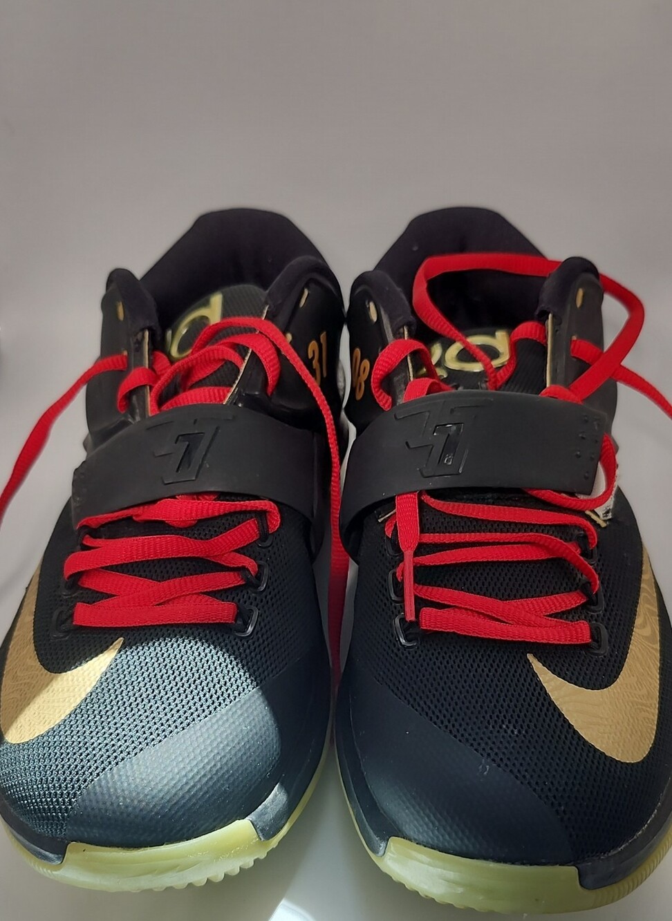 Nike Black & Gold Basketball Sneakers with Red Laces